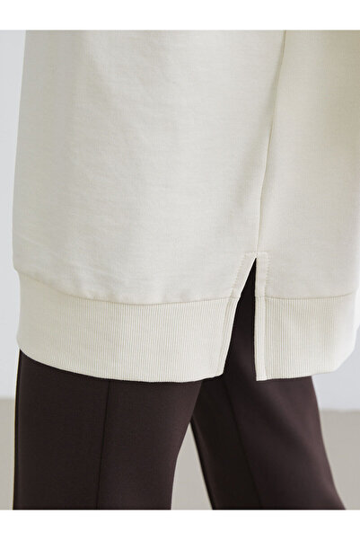 LC Waikiki Lcwaikiki Basic Beige Stone Oversized Women's Sweatshirt Tunic