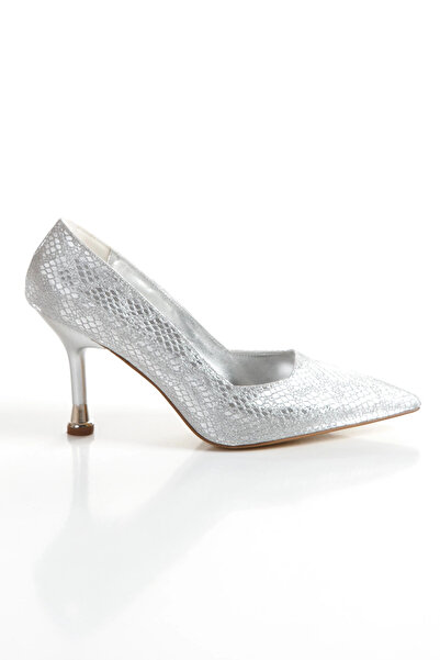 MFT AYAKKABI Silver Snake Evening Dress Shoes Suitable for Special Events