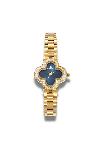la vunton Luxury Women's Watch from - Floral Design with Stunning Blue Dial