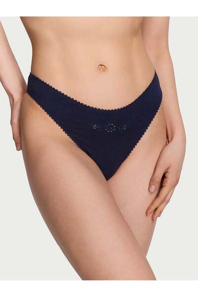 Victoria's Secret Ελαστικό βαμβακερό στρινγκ με βαθύ κόψιμο στα πόδια