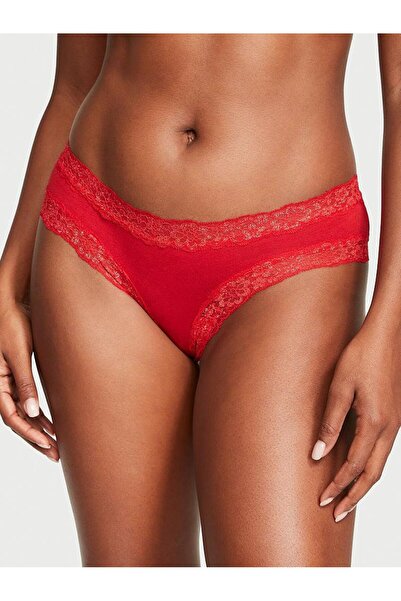 Victoria's Secret Αστραφτερό βαμβακερό εσώρουχο με δαντέλα