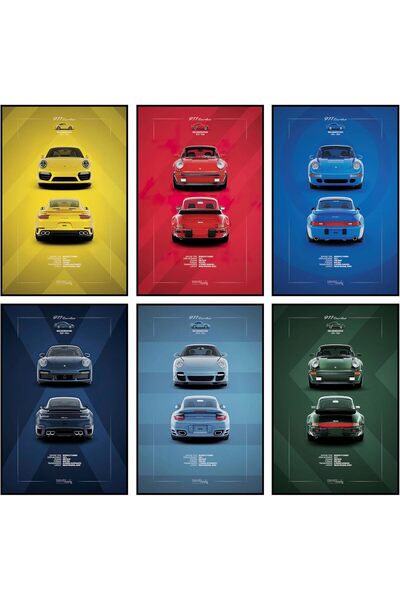 Today Idea Car Posters Vintage Set of 6