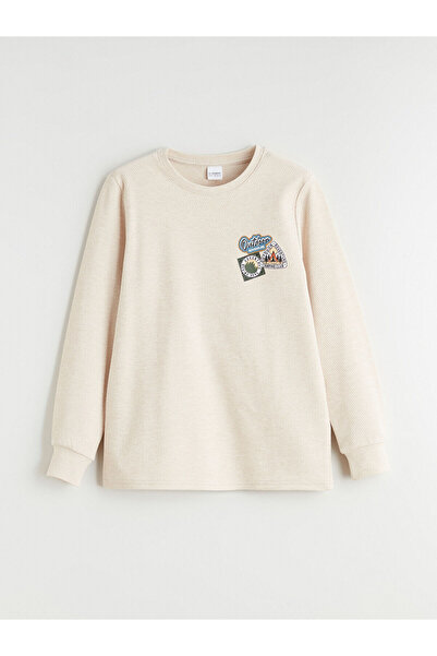 LC Waikiki Set de pijamale pentru băieți Özmarka New Season guler rotund cu imprimeu