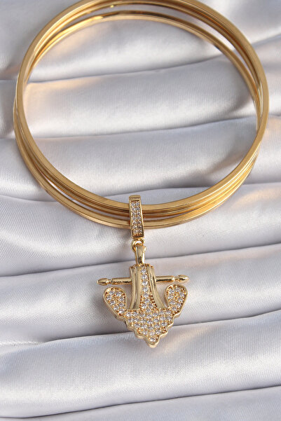 Skygo Brass Gold Color Zircon Stone Anchor Model Ajda Charm - Tj-Bc1000