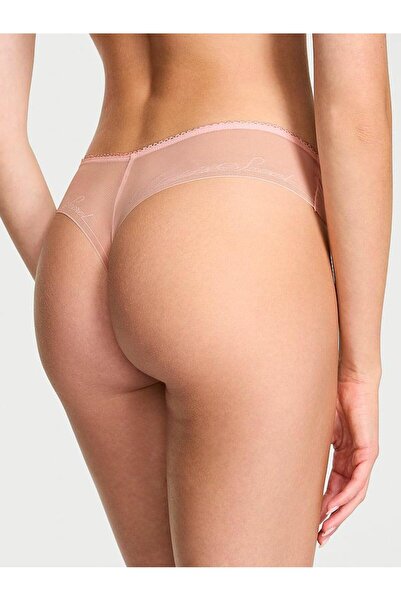 Victoria's Secret Τούλι στρινγκ με λογότυπο κοπής με λέιζερ