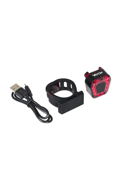Ikonka Stop bicicleta cu LED incarcare USB rezistenta la apa 100 lumeni Rosu