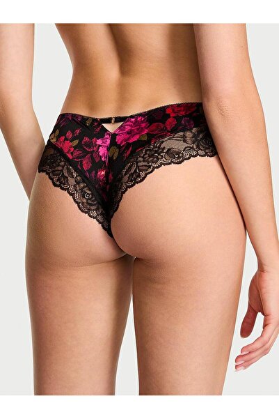 Victoria's Secret Deep Leg Cut Cheeky Panties with Rose Lace