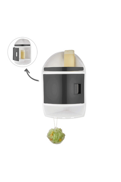 Mons Banyo Köşesi Kapaklı Banyo Düzenleyici Banyo Dolabı Qlux L-00708 Şampuan...