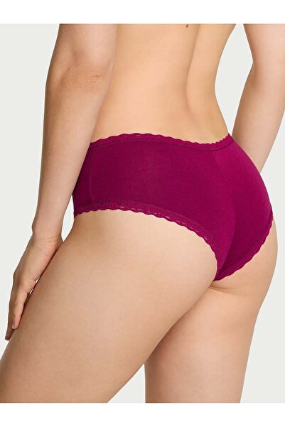 Victoria's Secret Chiloți din bumbac cu talie din dantelă