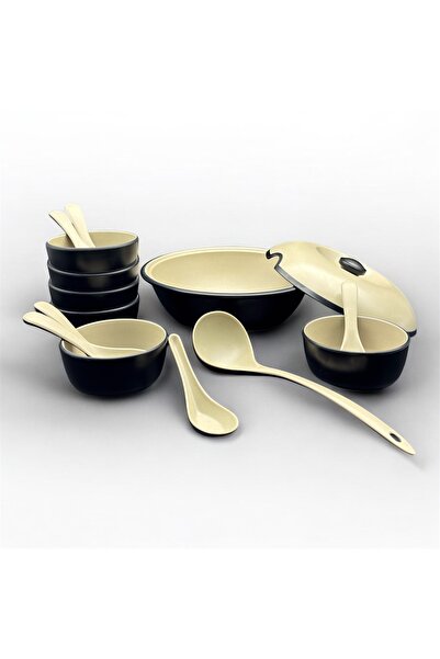 LANDREEN Luxury 15-Piece Melamine Soup Dinner Set for 6 People