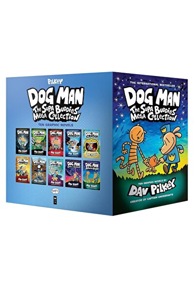 PHINDBOOKS Dog Man: The Supa Buddies Mega Collection: (Dog Man #1-10 Box Set)