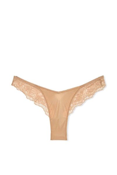 Victoria's Secret Rose Lace Deep Leg Cut Thong