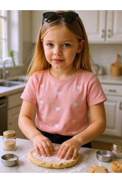 Zekids Κοριτσίστικο μπλουζάκι με βαμβακερή κέντημα καρδιά