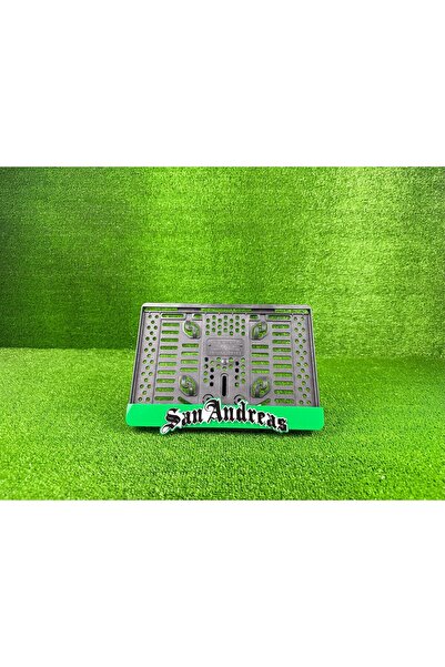 Pi Dekorasyon San Andreas Yeşil 3d Kabrtmalı Pleksi Motor Plakalığı