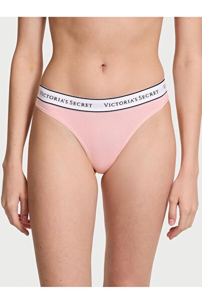 Victoria's Secret Tanga din bumbac cu logo