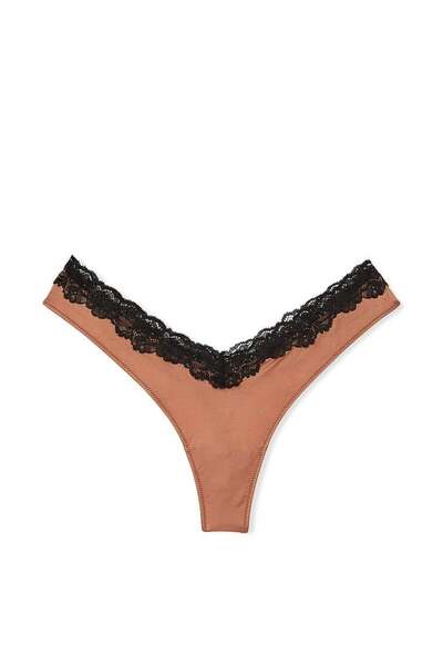 Victoria's Secret Lace Deep Leg Cut Thong