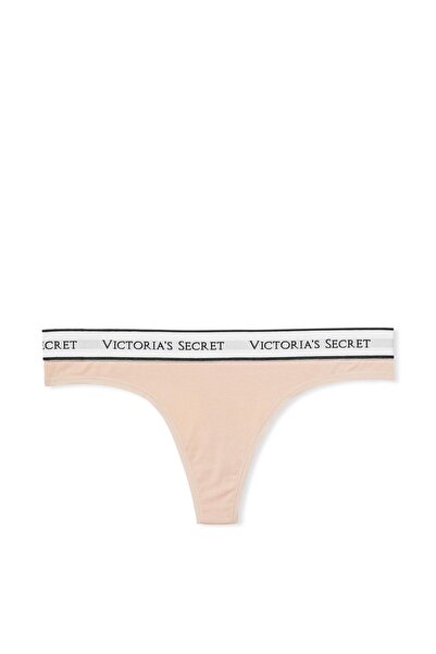 Victoria's Secret Tanga din bumbac cu logo