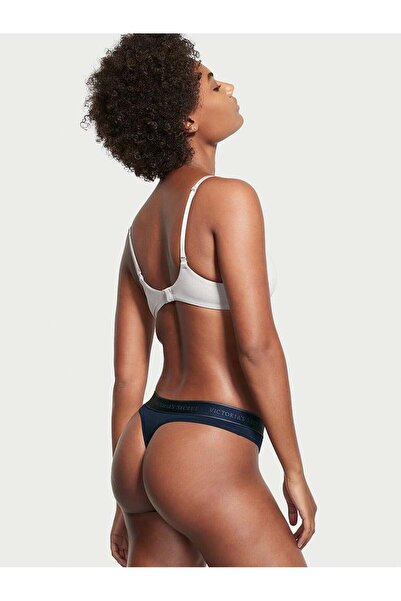 Victoria's Secret Tanga din bumbac cu logo