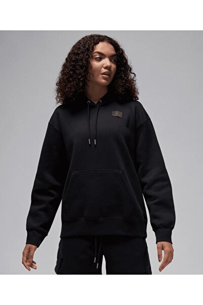 Nike Jordan Flight Fleece Satin Lined Pullover Hoodie ( İÇİ POLARLI LOOSE FIT)-SPORTXOUTLET