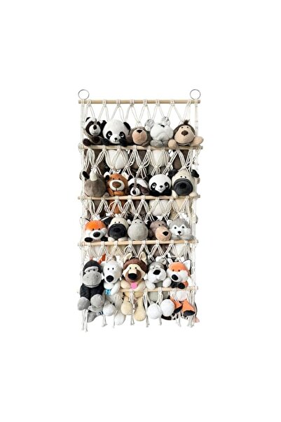 Generic تخزين الحيوانات المحشوة، منظم أرجوحة ألعاب بوهو مع 4 جيوب كبيرة، منظم فوق الباب