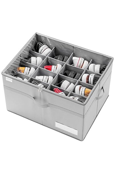 Generic منظم أحذية LUVHOMEE للخزانة، يتسع لـ 16 زوجًا، حاويات تخزين كبيرة لصناديق الأحذية، شفاف قابل للطي