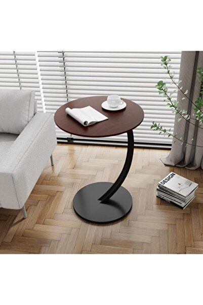 Generic طاولة جانبية للأريكة من BOBBYQ، طاولة جانبية للسرير، طاولة جانبية على شكل حرف C، طاولة جانبية سهلة التركيب بإطار معدني