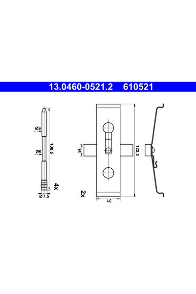 Ate Set Accesorii Placute Frana Audi A3/Tt Cupra Ateca/Formentor/Leon