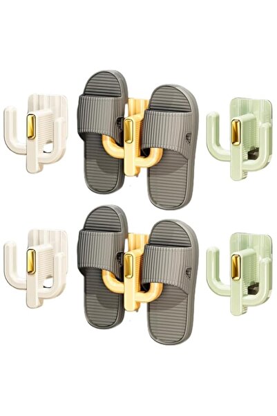 Generic رف أحذية مثبت على الحائط، رف منظم أحذية معلق مع حوامل لاصقة، شماعات أحذية على الباب مع خطاف