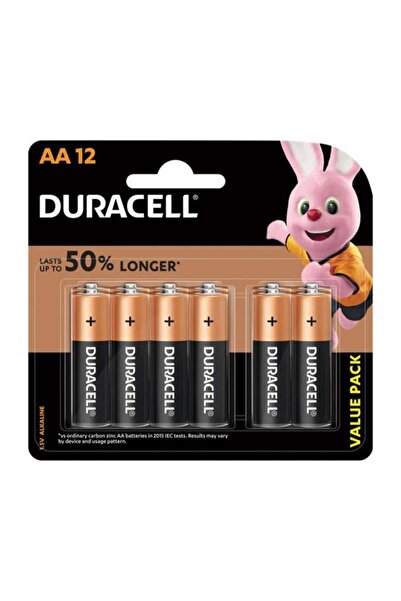 Duracell 12-Piece AA Alkaline Battery Black and Copper