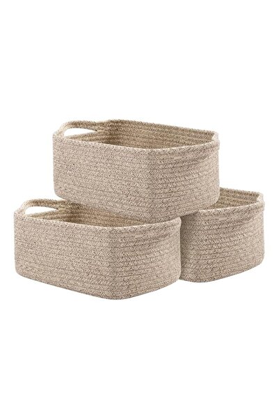 Generic سلال من الحبال القطنية من OIAHOMY، سلال منسوجة للتخزين، سلال تخزين للأطفال، تخزين مستطيل