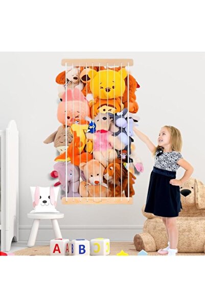 Generic Stuffed Animal Storage Toy Organizer, Wood Hanging Toy storage - Upgraded Stuffed Animal Hammock Co
