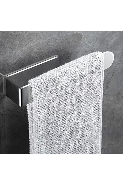 Generic قضيب مناشف يدوي ذاتي اللصق، قضيب مناشف حمام ذاتي اللصق من الفولاذ المقاوم للصدأ، بدون حفر