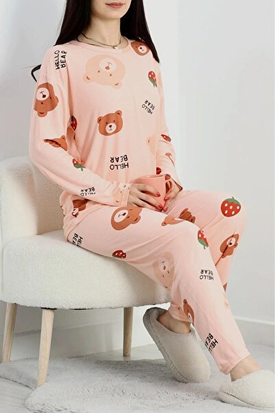 DAS KLEID Suede Bottom Top Same Pajama Set Dusty Pink