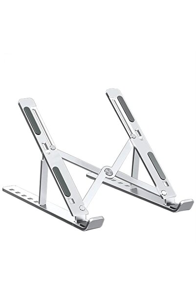 Generic حامل كمبيوتر محمول قابل للطي، مصنوع من الألومنيوم المحمول، يوفر تبديدًا للحرارة وتهوية مريحة مع تعديل