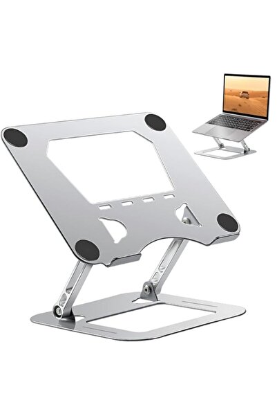 Generic حامل كمبيوتر محمول قابل للتعديل من Gluckluz للمكتب، حامل كمبيوتر محمول مريح من الألومنيوم قابل للطي