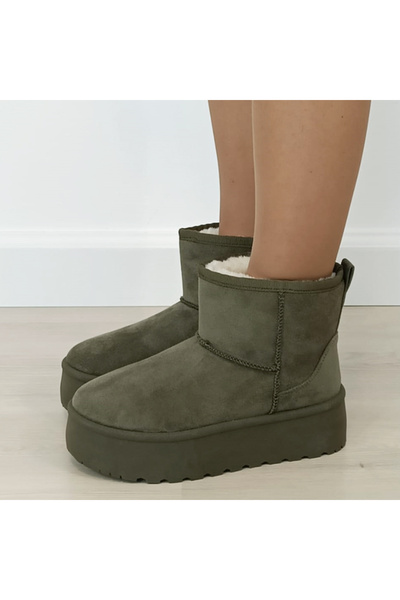 SOFILINE Πράσινες μπότες με επένδυση γούνας και χοντρές σόλες LT33-45 111