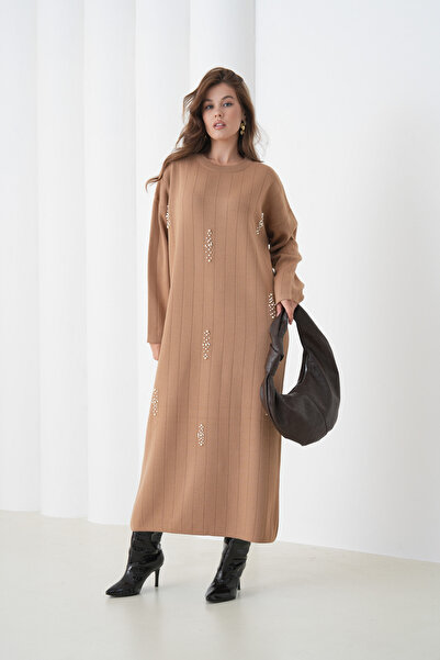 ZYRA Women's Stone-Detail Knit Dress