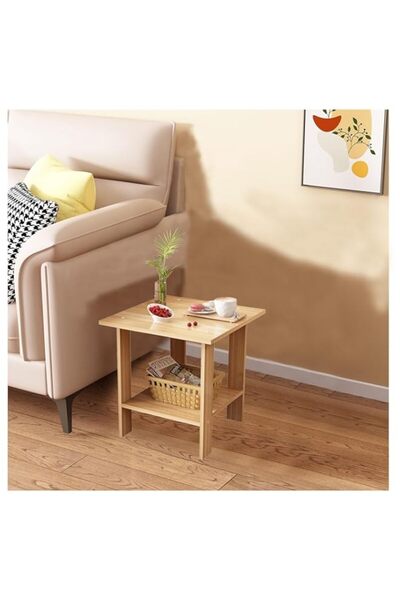 Generic End Table, Small Side Table, 2-Tier Nightstand with Storage Shelf, So...