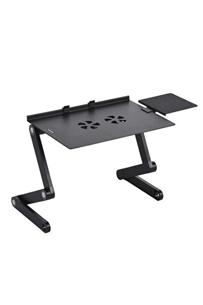 Generic حامل طاولة كمبيوتر محمول قابل للطي مع فتحة تهوية ومكتب كمبيوتر وسرير وصينية حجرة قابلة للتعديل بزاوية 360 درجة مع لوحة ماوس