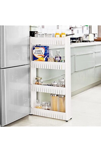 Generic SKY-TOUCH 4 Tier Kitchen Plastic Storage Shelf Slim, Mobile Narrow Ro...