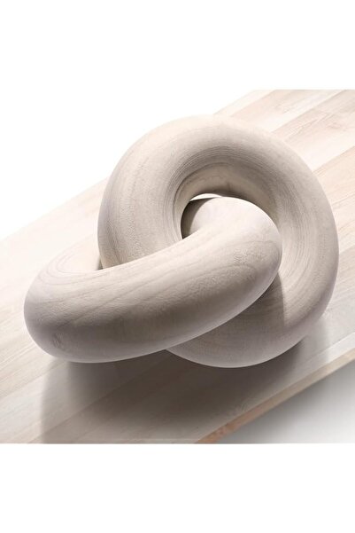 Generic Mincord Round Coffee Table Wood Knot Decor, Shelf Wooden Chain Link B...