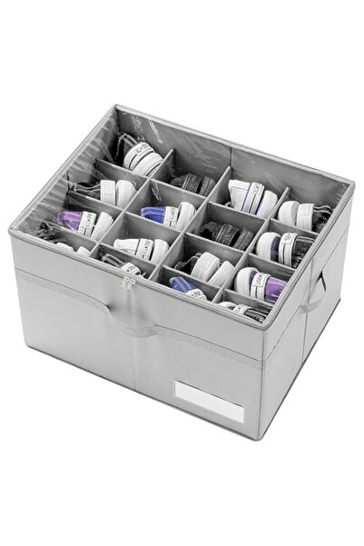 Generic منظم أحذية للخزانة، يتسع لـ 16 زوجًا، حاويات تخزين كبيرة لصناديق الأحذية، صندوق أحذية شفاف قابل للطي