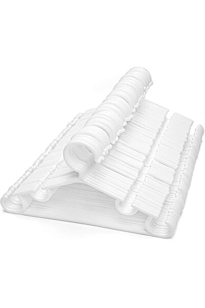 Generic 60 قطعة من شماعات ملابس الأطفال البلاستيكية لتعليق ملابس الأطفال الصغار - أبيض، 27 ×