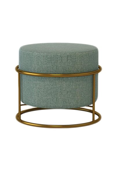 Generic مسند قدم دائري من STTC، مسند قدم عثماني ناعم مبطن، كرسي بوف عصري من الكتان لتغيير الأحذية