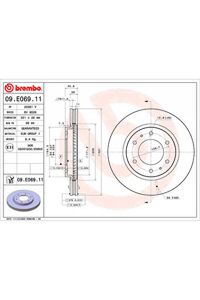 Brembo Спирачен диск Mitsubishi L200 / Triton/Pajero Sport 3