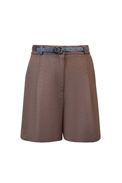 UTOPIAN Tek Pileli Kemerli Şort