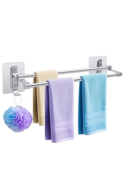 Generic حامل مناشف حمام من URbazaar، مجموعة رفوف مناشف مفيدة، علاقة مناشف مثبتة على الحائط | ذاتية اللصق، مقاس صغير