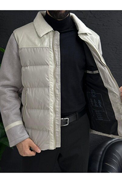 AKKAD MODA Kolludan Sweet ön arka erkek klasik şişme mont kalıbı Slim fit