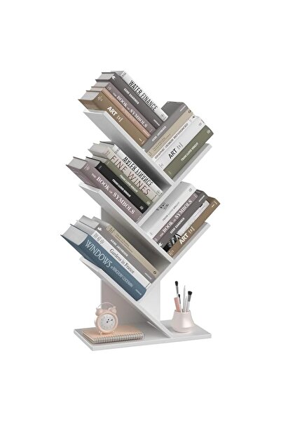 Generic رف كتب شجرة EETU، منظم تخزين كتب من 5 طبقات، خزانة كتب قائمة على الأرض، تخزين خشبي R