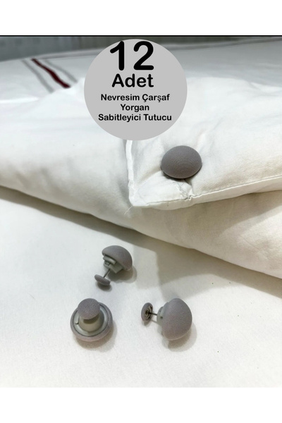 tegomi 12'li Mantar Şeklinde Yorgan Sabitleme İğnesi | Pratik Çarşaf Yorgan K...